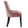 thumbnail image 3 of Modway Viscount 19" Modern Performance Velvet Dining Chair in Black/Teal Green, 3 of 9