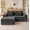 Gray, variant on SOBREMESA 80 Inch Modular L Shaped Cloud Sectional Sofa Bed, Boneless Memory Foam Corduroy Floor Couch with Ottoman, Built-in Cup Holders & Side Storage Pockets, Tool-Free Setup, White