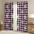 thumbnail image 2 of Homewish Winter Snowflake Black Out Curtains for Teens,Merry Christmas Curtains Pack of 2 (42x63 Each),Geometric Plaid Grid Bedroom Curtains,Microfiber Bedroom Decor, 2 of 6