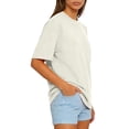 thumbnail image 3 of Lumtrix Womens 2026 Spring Summer Going Out Tops Casual Short Sleeve Crewneck Loose Fit Basic Oversized T Shirts Khaki S, 3 of 4