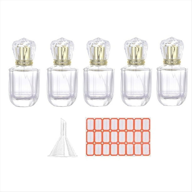 5 Uds. Botella Pulverizadora de Vidrio de 30Ml, Atomizador Cosmético Pequeño, de Perfume, Contenedor Atomizador, Pulverizadoras para Viajes