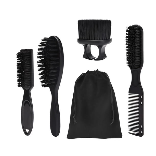 Juego de cepillo y peine de barbero, cepillo de pelo de limpieza profesional para barbero Paquete de bolsa