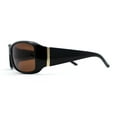 thumbnail image 3 of Polarized Womens Narrow Rectangle Designer Sunglasses Black Brown, 3 of 4
