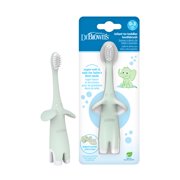 Dr. Brown's Infant-to-Toddler Toothbrush, Soft and Safe Baby Training Brush, Elephant, Mint, 0-3 years