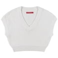 thumbnail image 4 of Socal Look Women's Sleeveless V-Neck Sweater Top in Stretchable Viscose Blend White, 2XL, 4 of 4