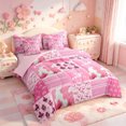 thumbnail image 2 of meiyoeat Pink Western Cowgirl 7-Piece Twin Bedding,Cow Print Patchwork Plaid Bedding Comforter Set,Pink Reversible, 2 of 7