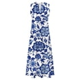 thumbnail image 4 of Ruyang Summer Flower Print Dresses for Women Women Casual V Neck Dress Sleeveless Maxi Dress Vintage Boho Beach Sundress With Pockets, 4 of 4