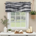 thumbnail image 3 of Water Ripple Window Valance Curtain Grey White Black Rod Pocket Short Curtain for Living Room, Bedroom & Kitchen Window Decor 42x18in, 3 of 8