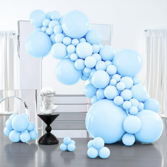 Balloon PartyWoo, color azul pastel, 127 unidades, diferentes tamaños
