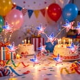 thumbnail image 4 of WTQVGQ Red White Blue Star and Flag String Lights Battery Operated USA Flag Patriotic Decorations, 200cm & 20 Lights Plastic IP44 Indoor Outdoor Memorial Day 4th of July Decor, 4 of 8