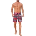 thumbnail image 2 of INSPIRAR CHIC Pantalones Cortos de Playa para Hombre de Verano con Cintura Elástica y Cordón de Color 30 Rojo Oscuro, 2 of 5
