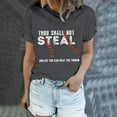 thumbnail image 5 of Endives Thou Shall Not Steal Unless You Can Beat The Throw Women's Letter Baseball Love Print Round Neck Short Sleeve T Shirt Top, 5 of 6