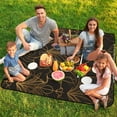 thumbnail image 7 of Colorful Floral Bohemia Picnic Blanket Waterproof Outdoor Beach Blanket Hand-held Pad Suitable for Travel, Camping, Beach, Family Gatherings, 7 of 7