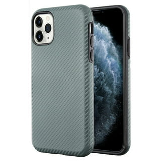 ELEHOLD MagSafe Compatible iPhone 14 Pro Max Case, Ultra Slim Carbon Fiber  Texture Back Cover Frameless Bumper Case with Scratch Resistant Logo View  Window for iPhone 14 Pro Max,Silver 