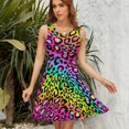 thumbnail image 7 of Colofrul Rainbow Leopard Women's Tank Dress V Neck Sleeveless Summer Sundress, 7 of 7