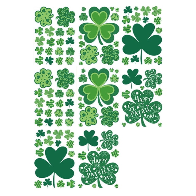 8 pegatinas para ventanas de PVC para el Día de San Patricio, ideales para decorar el salón o el cristal. Estilo C