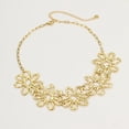 thumbnail image 6 of NICKSUN 18K Gold Plated Stainless Steel Hammered Hollow Flower Choker, Irregular Textured Petal Floral Statement Necklace, Vintage Luxury All-Match Women’s Neck Jewelry, 6 of 7