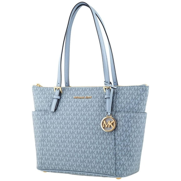 MICHAEL Michael Kors Jet Set Item East/West Top Zip Tote (PALE BLUE, One Size)