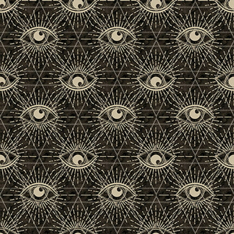 Blank Quilting Deja Boo! Eyes Black Cotton Fabric By The Yard
