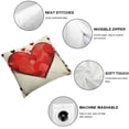 thumbnail image 4 of Shangniulu Valentine's Day Pillow Covers 18x18 Inch Set of 2 Big Red Hearts Small Red Hearts Decor Throw Pillow Covers Valentine's Day Cushion Case Decoration for Sofa Couch, 4 of 6