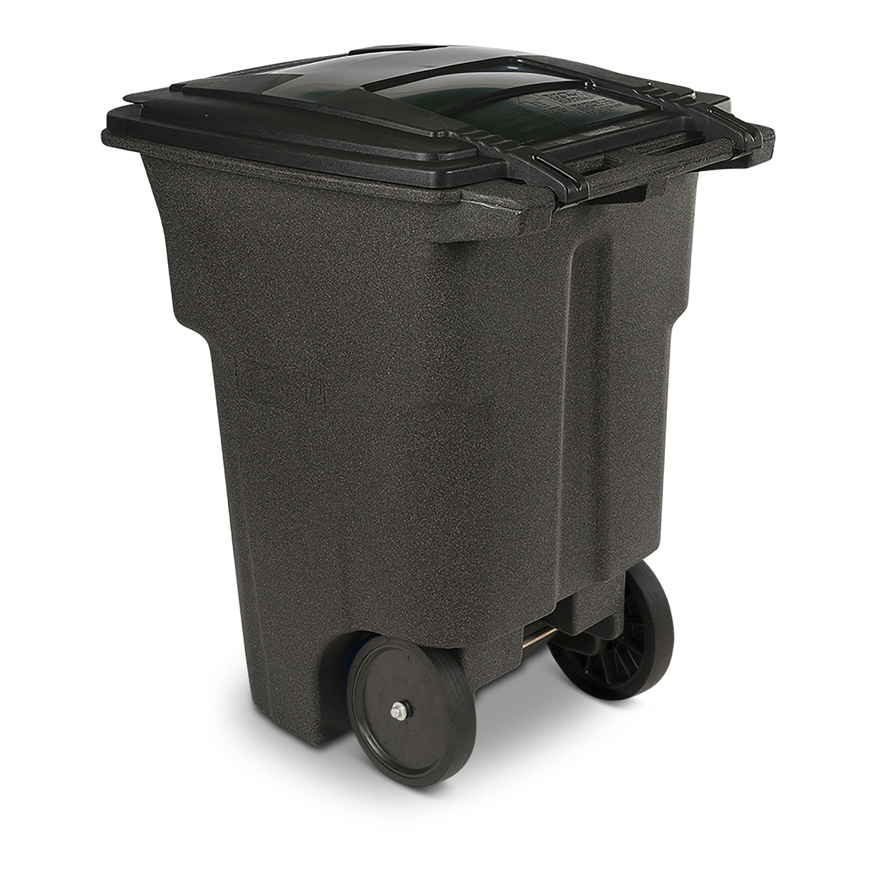 Toter 96 Gal. Trash Can Brownstone with Quiet Wheels and Lid