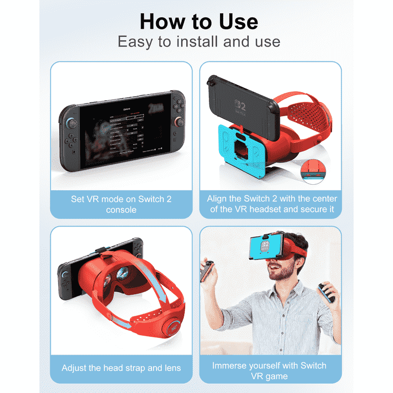 Upgraded VR Headset for Nintendo Switch 2 - Adjustable HD Lens Upgraded VR Headset for Nintendo Switch 2 - Adjustable HD Lens