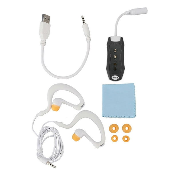 IPX8 Waterproof MP3 Player, Rechargeable, USB 2.0, with Waterproof Headphones, for Swimming, Diving, Running, Black, 8GB