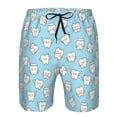 thumbnail image 3 of Honeii's Cute Teeth Print Men's Casual Shorts with Drawstring，Swim Trunks Quick Dry Beach Shorts, 3 of 5