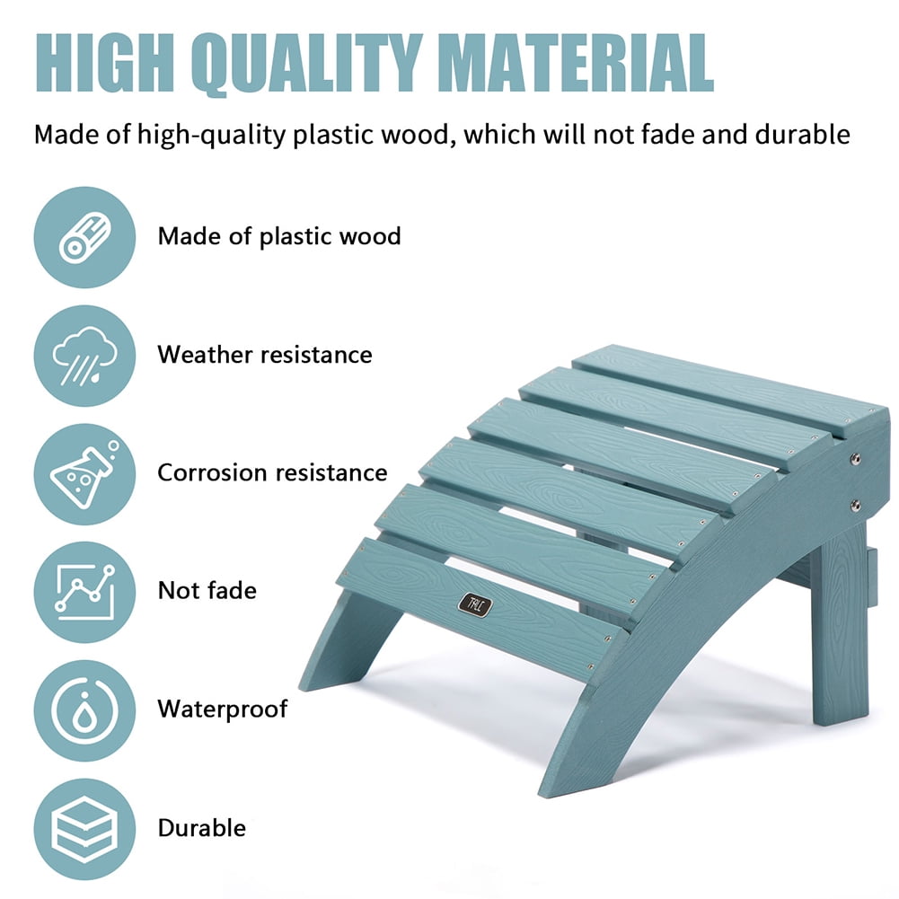 Kepooman Adirondack Footstool for Fade-Resistant Footstool for Outdoor Patio, Deck, Garden, Porch and Lawn, Blue Kepooman Adirondack Footstool for Fade-Resistant Footstool for Outdoor Patio, Deck, Garden, Porch and Lawn, Blue