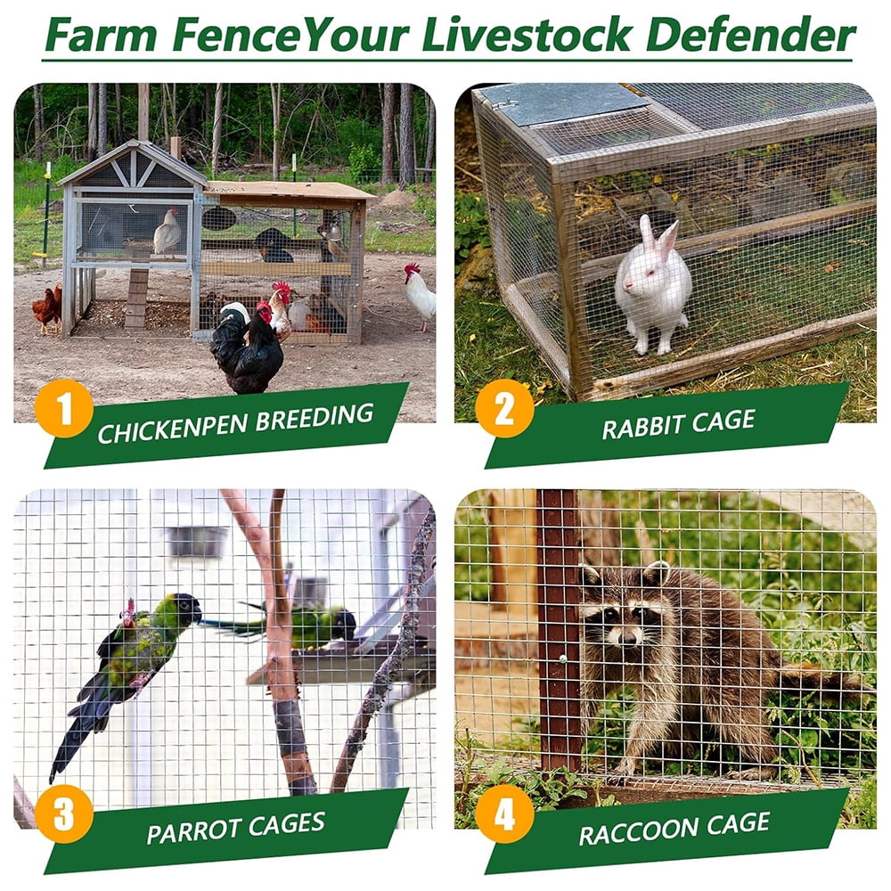 Shopmall 24 in x 10 ft Hardware Cloth Galvanized Welded Metal Wire Fencing Roll Garden Plant & Animal Cage Protection for Chicken Rabbit Small Poultry