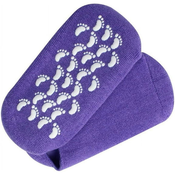 Comfort Gel Socks for Men and Women - Soft Spa Silicone Gel Infused Moisturizing Socks (Purple (1 Pair))