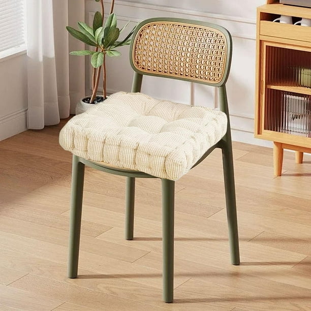 Cojín de asiento con forma de galleta para silla, moderno, suave, cómodo y decorativo. Beige