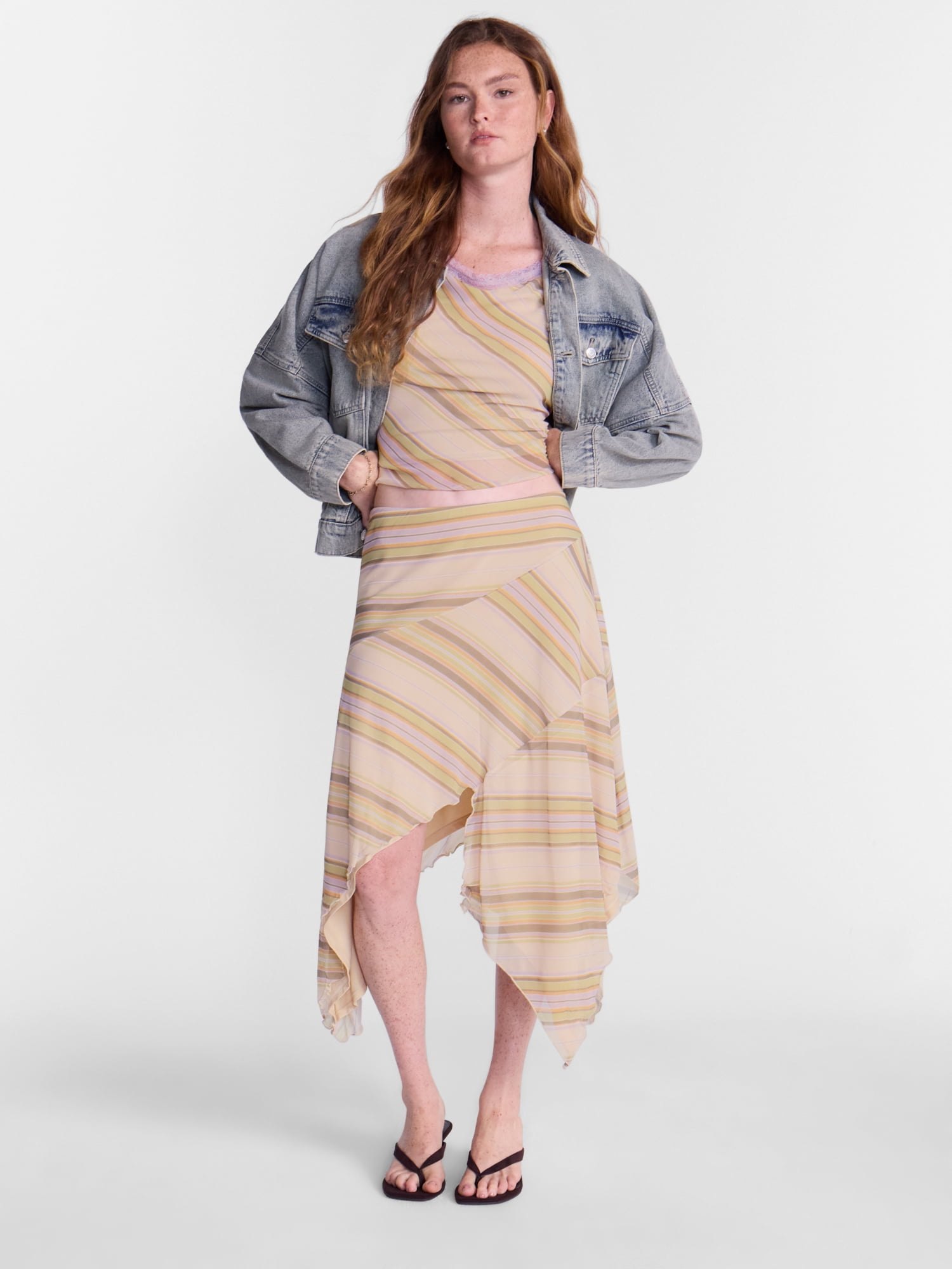 No Boundaries Asymmetrical Midi Skirt, Women’s XXS-XXL