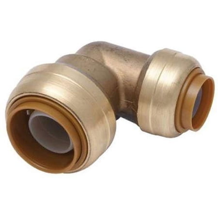 SharkBite Reducing Elbow Brass Fitting - Durable Lead Free - 3/4 x 1/2 Gold