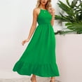 thumbnail image 2 of FAIWAD Robes d'Été pour Femmes Sans Manches Dos Nu à Bretelles Spaghetti Robe Maxi Froncée Fluide Longue Robe, 2 of 6
