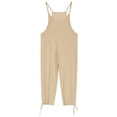 thumbnail image 5 of Tfken Girls Overalls Summer Sleeveless Comfy Casual Jumpsuit With Pockets Soft Daily Wear Children Trendy Clothes Size 13-14 Years Beige, 5 of 8