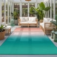 thumbnail image 2 of Area Rugs 3'x5', Teal Pink Ombre Carpet Runner Indoor Outdoor Rugs Home Decor Aesthetic, Contemporary Art Abstract Aesthetics Non Slip Mats Washable Accent Rug for Living Room Bedroom, 2 of 8