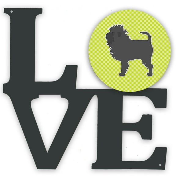 Carolines Treasures BB3848WALV Affenpinscher Checkerboard Green Metal Wall Artwork LOVE 12X12 multicolor