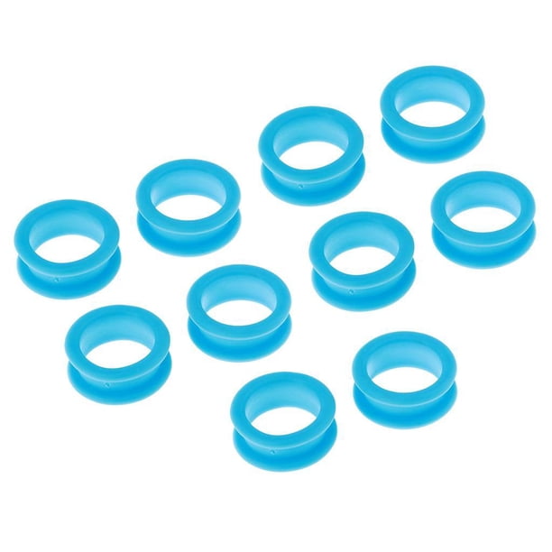 Seitruly 10x Barber Hairdressing Shears Scissors Finger Inserts Grips Ring plantillas de cejas Azul claro 10 piezas
