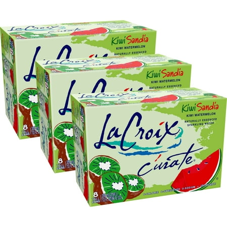 LaCroix Cúrate Kiwi Sandia Sparkling Water - 3/8pk/12 fl oz Slim Cans, 24 / Pack (Quantity)