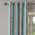 thumbnail image 2 of Ambesonne Forest Grommet Curtain, Birch Tree Silhouettes, 50" x 120", Pale Blue Maroon Cream, 2 of 6