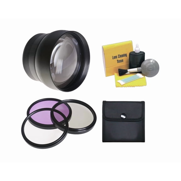 2.2x High Definition Super Telephoto Lens   58mm 3 Piece Filter Kit, Compatible with Canon VIXIA HF G10