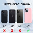 thumbnail image 6 of [5 in 1 for iPhone 12 Pro Max Case 6.7 inch, with 2 Pack Screen Protector + 2 Pack Camera Lens Protector, Liquid Silicone Ultra Slim Shockproof Protective Phone Case (Pink)…, 6 of 7