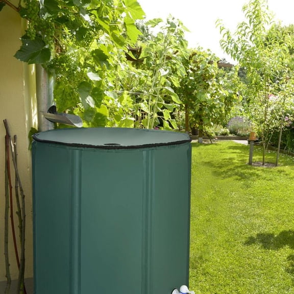 100 Gallon Portable Rain Barrel Water Collector Tank with Spigot and Filter