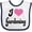 White and Navy, variant on Inktastic Gardener I Love Gardening Girls Baby Bib