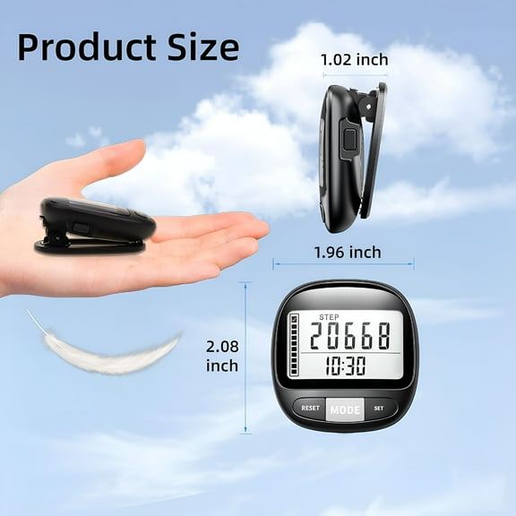 GJX Pedometer for Walking Steps and Miles, 3D Step Counter with a Large Digital Display. Step Tracker accurately Tracks Steps for Men Women Kids Adults Seniors