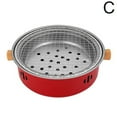 thumbnail image 3 of Gril Barbecue Portable Poêle Coréen au Charbon Poêle Bbq en Acier Inoxydable à Fente Ronde Antiadhésive O2o5, 3 of 8