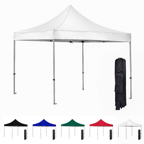 White 10x10 Instant Canopy Tent Commercial Grade Aluminum Frame Water Resistant Canopy Top Includes Wheeled Canopy Bag And Premium Stake Kit 5 Color Options Walmart Com Walmart Com