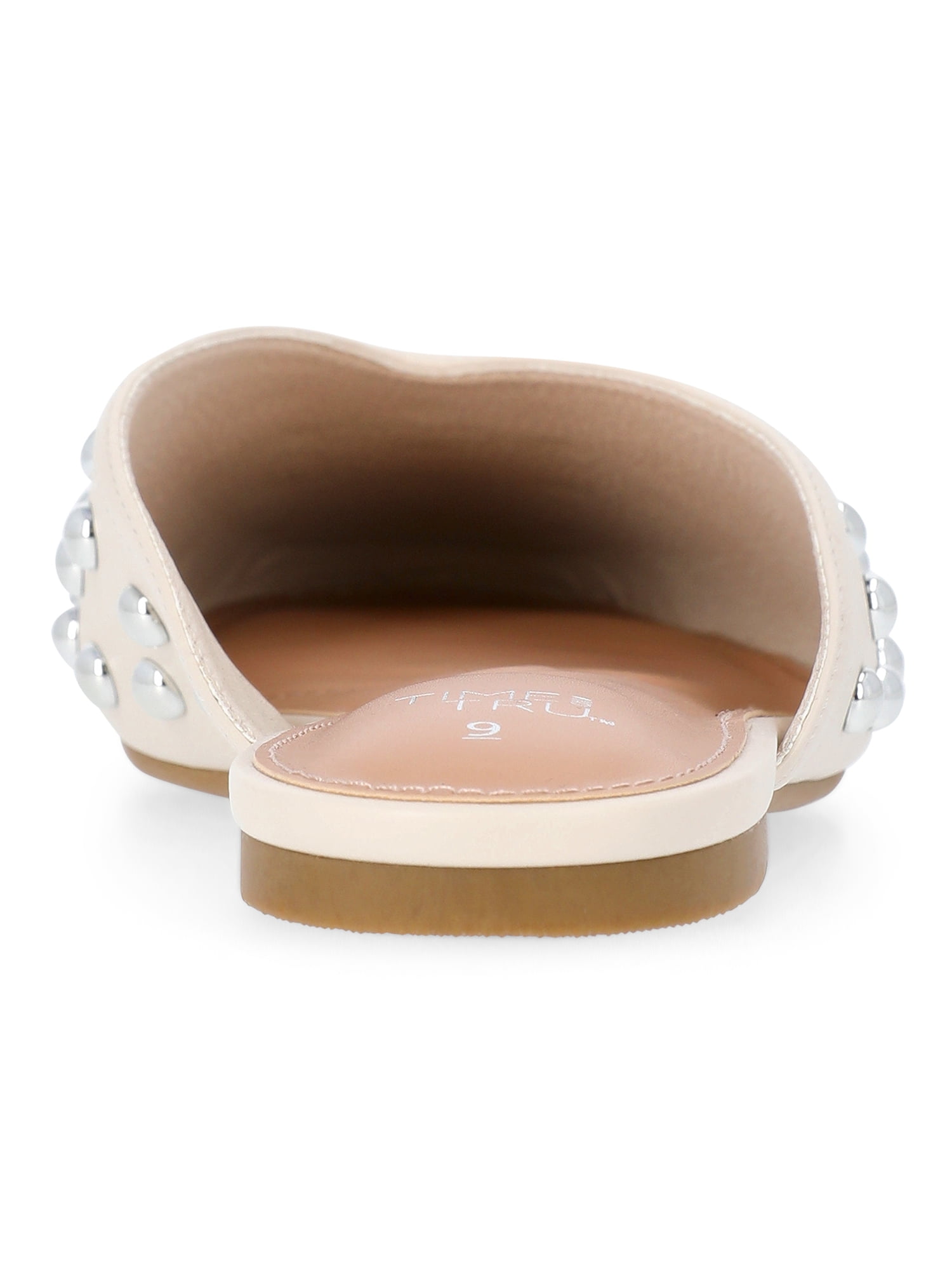 Time and Tru Women's Studded Faux Leather Mules