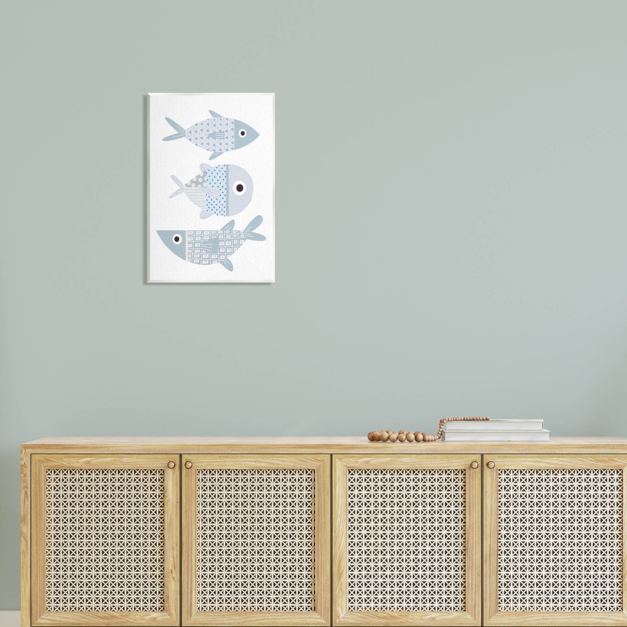 Stupell Industries Various Patterned Aquatic Fish Design Graphic Art Unframed Art Print Wall Art, Design by Kim Allen